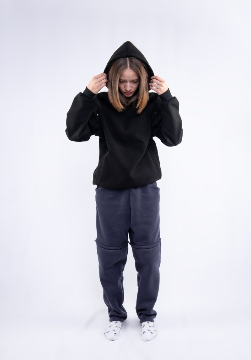 black-modular-hoodie-01 Black Structured Snap Hoodie