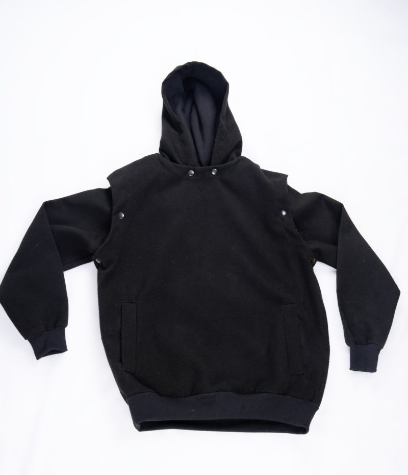 black-modular-hoodie-02 Black Structured Snap Hoodie