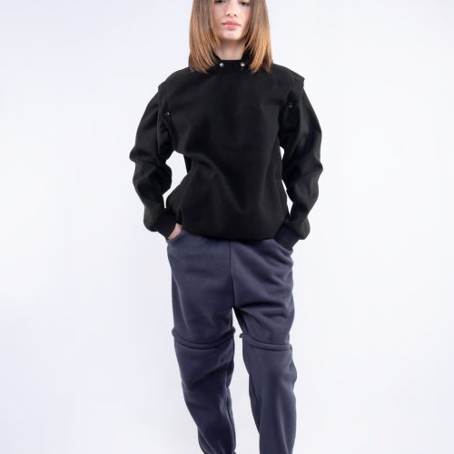 Black Structured Snap Jacket