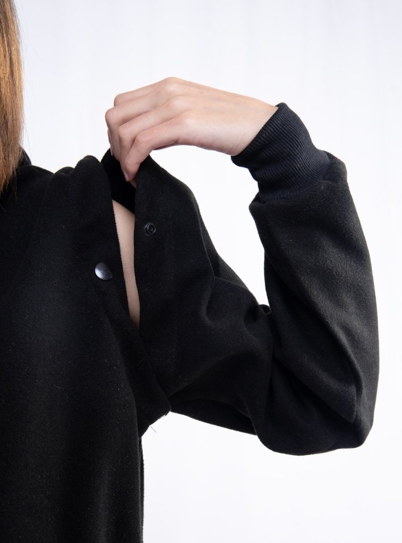 black-structured-snap-jacket-05 Black Structured Snap Hoodie