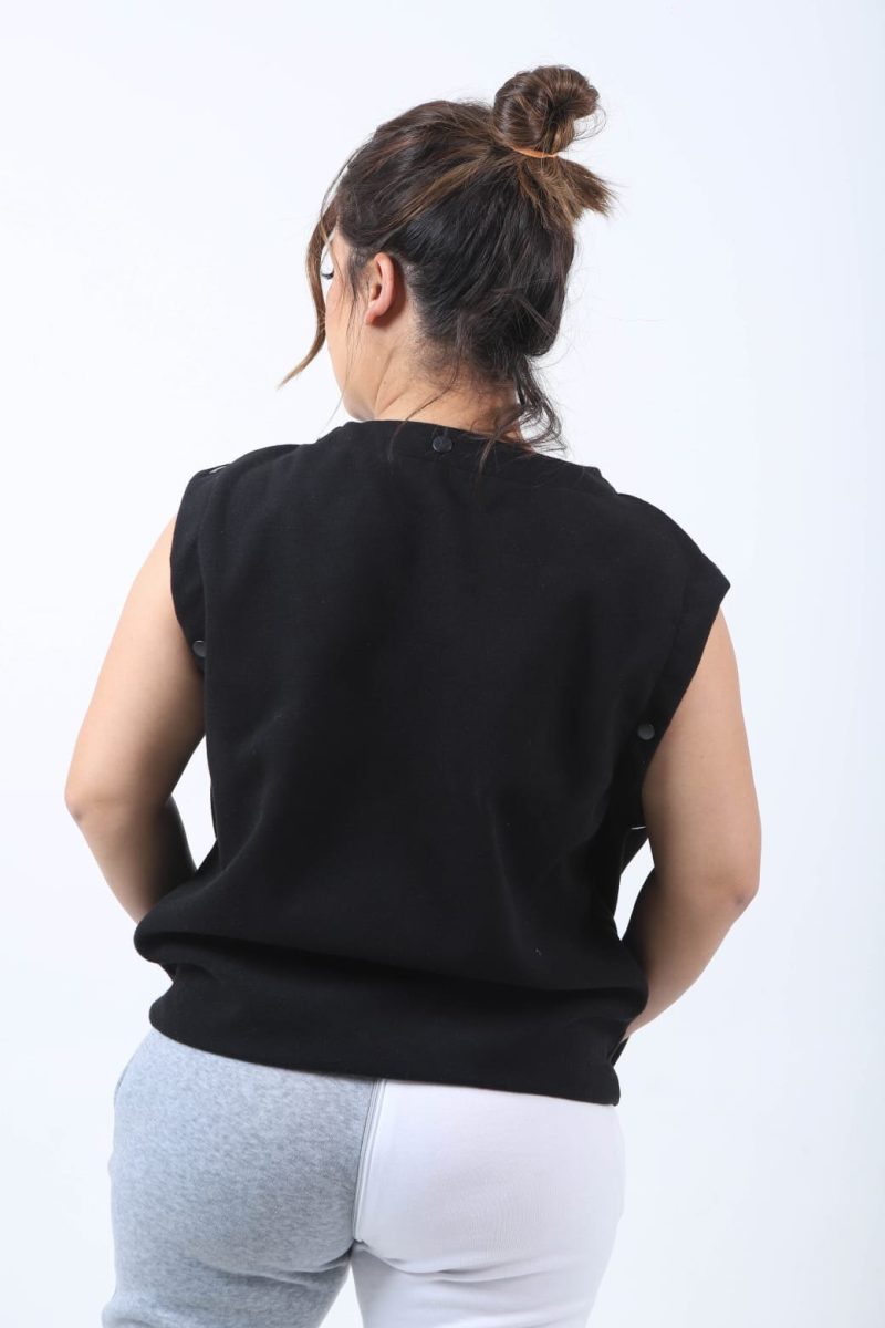 black-structured-vest-03 Black Structured Snap Hoodie