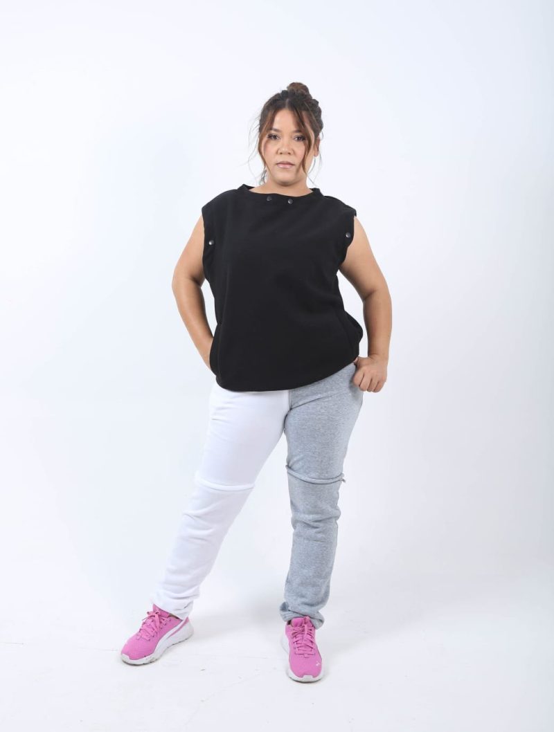 black-structured-vest-04 Black Structured Snap Hoodie