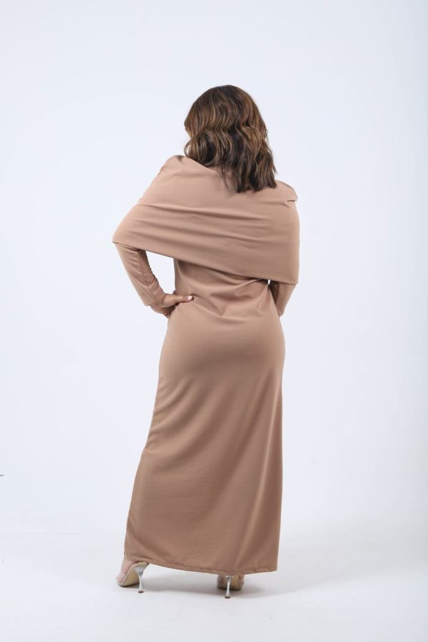 camel-cowl-neck-dress-01 Camel Cowl-Neck Dress