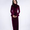 Merlot Velvet Peplum Set