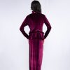 Merlot Velvet Peplum Set