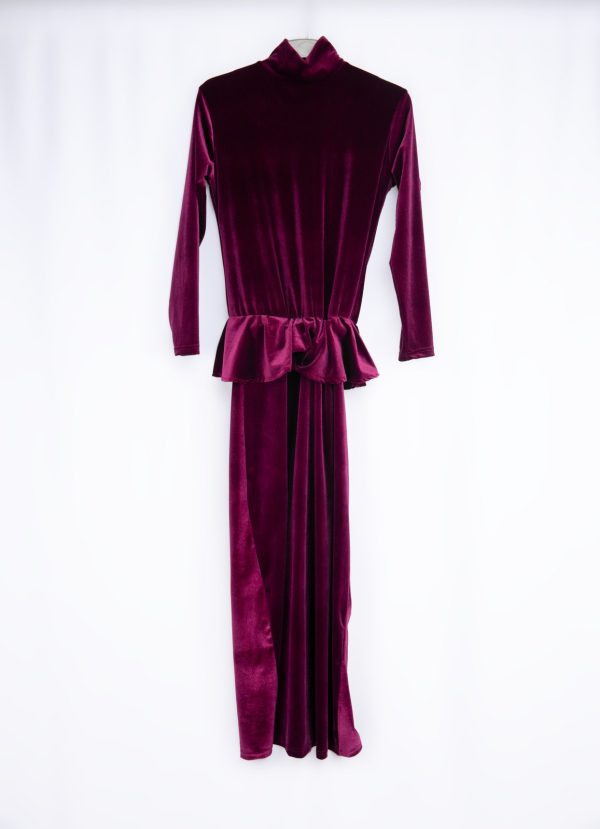 Merlot Velvet Peplum Set