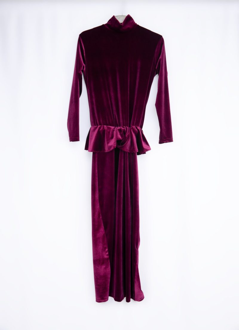 Merlot Velvet Peplum Set