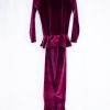 Merlot Velvet Peplum Set