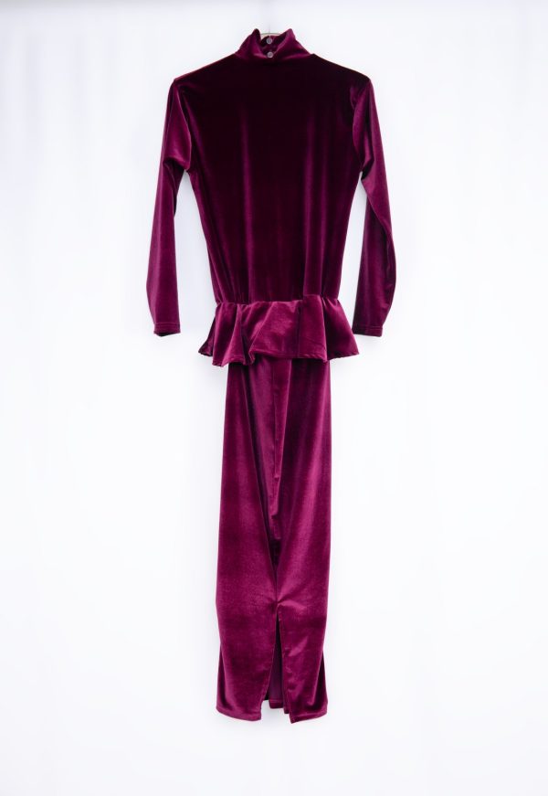 Merlot Velvet Peplum Set