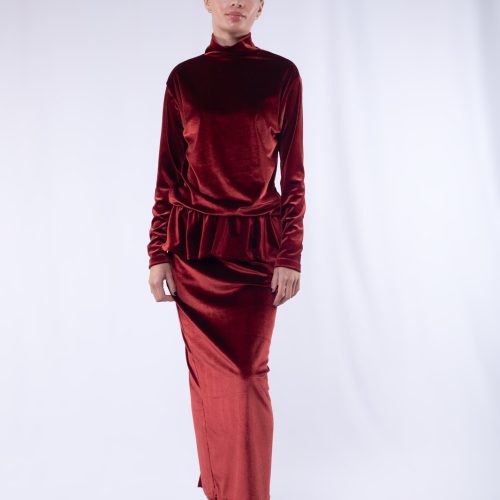Sienna Velvet Peplum Set